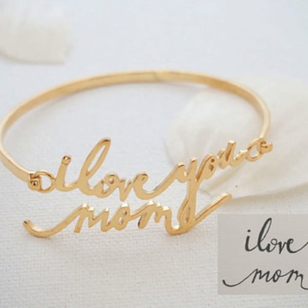 Sterling Silver Handwriting Bangle – Personalized Memorial Jewelry