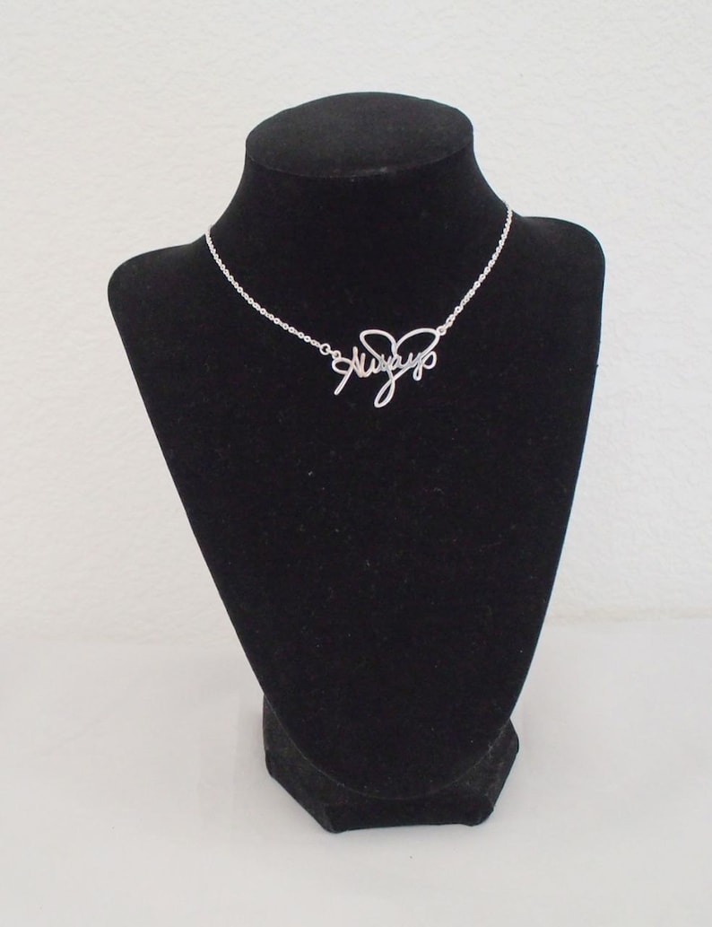 Personalized Signature Necklace Sterling Silver Name Etsy