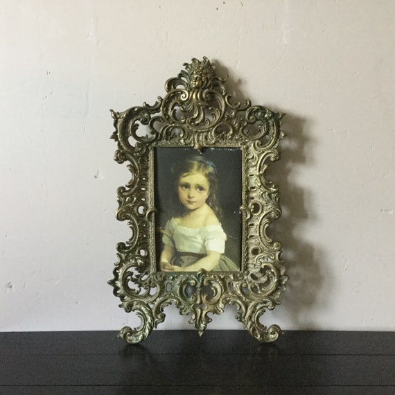 Large Antique Brass French Picture Frame Baroque Mirror Antique Brass French Picture Frame