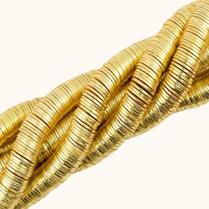 8 mm geborstelde gouden Heishi-schijfkralen, gouden platte schijfkralen, gouden schijfafstandskralen, vergulde kralen, kralen voor het maken van sieraden, Heishi-kralen