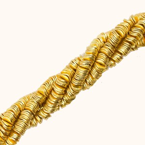 6mm Brushed Gold Wavy Heishi Disc Beads, Gold Disc Spacer Beads, Gold Plated Beads, Gold Wavy Disc Beads, Beads for Jewelry Making