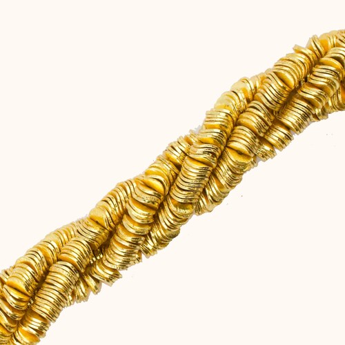 6mm Brushed Gold Heishi Disc Beads Gold Disc Spacer Beads Etsy