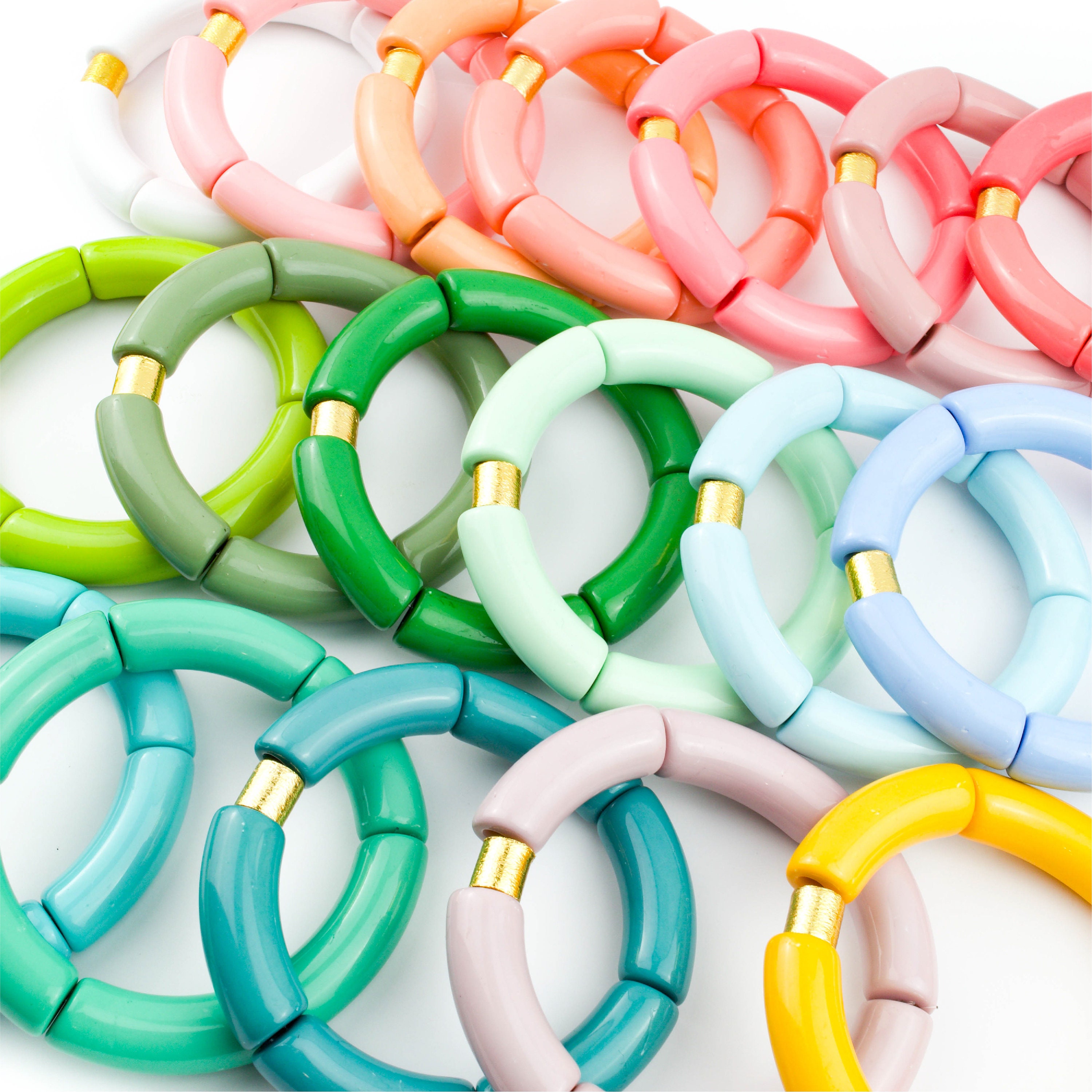 Acrylic Tube Beads Curved Tube Beads Acrylic Bamboo Beads Etsy