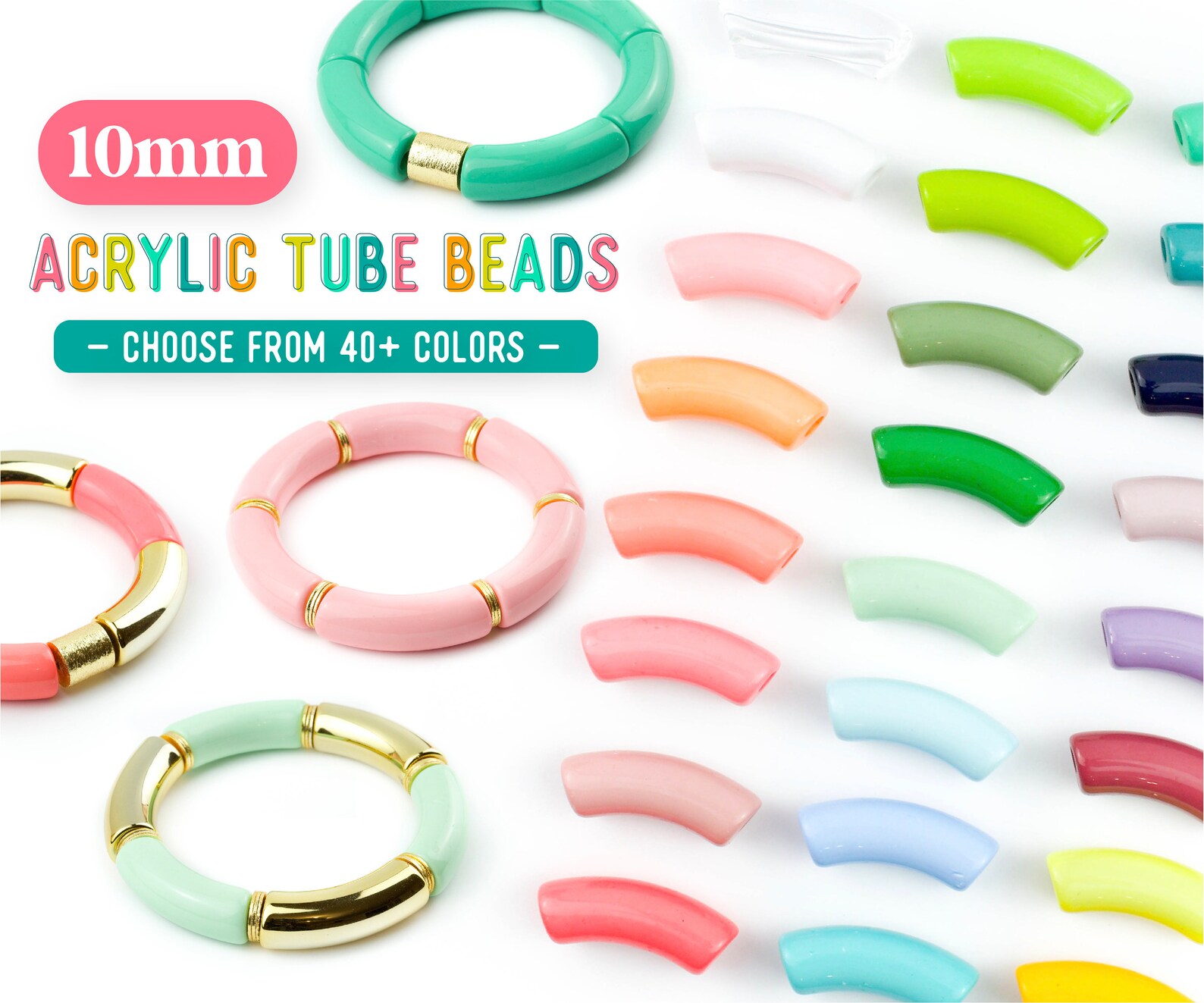 Acrylic Tube Beads 10.5x36mm Acrylic Tube Beads Acrylic Etsy