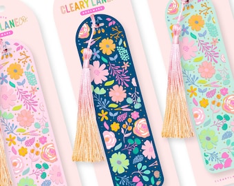 Flower Bookmark, Cute Gift for Book Lovers, Reader Gift for Her, Floral Bookmark, Book Lover Gift, Acrylic Bookmark | Rainbow Blooms