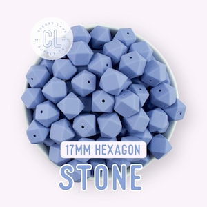 17mm Stone Hexagon Silicone Beads, Silicone Beads, Hexagon Silicone Beads, Wholesale Silicone Beads, Food Grade Silicone, Loose Beads