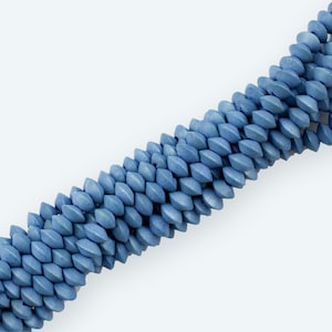 8mm Wood Saucer Beads, Wooden Beads, 8x5mm Wood Lentil Spacer Beads, Wholesale Beads, Wood Bead Strands, 16 inch strand, Denim