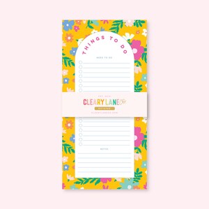 Canary Floral Jungle Notepad, 4.25&quot;x8.25&quot; Floral Notepad, Cute Stationery Gift, Floral Stationery Notepad, Cute Office Desk Stationery