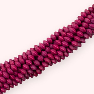8mm Wood Saucer Beads, Wooden Beads, 8x5mm Wood Lentil Spacer Beads, Wholesale Beads, Wood Bead Strands, 16 inch strand, Magenta