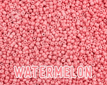 2mm Seed Beads, Glass Seed Beads, 11/0 Seed Beads, Colorful Seed Beads, Japanese Seed Beads, 22g Tube, 6&quot; Tube, 2420 Beads, Watermelon
