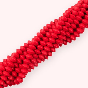 8mm Wood Saucer Beads, Wooden Beads, 8x5mm Wood Lentil Spacer Beads, Wholesale Beads, Wood Bead Strands, 16 inch strand, Red