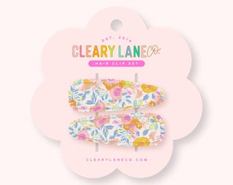 Floral Fabric Hair Clips, Colorful Hair Accessories, Set of 2