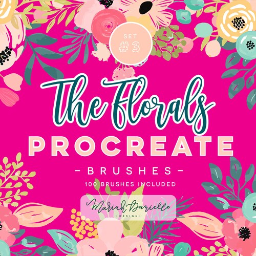 Flower Procreate Brushes 100 Watercolor Procreate Brushes Etsy