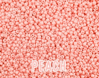 2mm Seed Beads, Glass Seed Beads, 11/0 Seed Beads, Colorful Seed Beads, Japanese Seed Beads, 22g Tube, 6" Tube, 2420 Beads, Peach