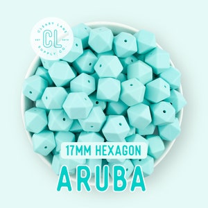 17mm Hexagon Silicone Beads, Silicone Beads, Hexagon Silicone Beads, Wholesale Silicone Beads, Food Grade Silicone, Loose Beads, Aruba