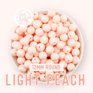 12mm Silicone Beads, Round Silicone Beads, Silicone Beads, Wholesale Silicone Beads, 100% Food Grade Silicone, Sensory Beads, Light Peach