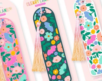 Floral Bookmark, Cute Gift for Book Lovers, Reader Gift for Her, Book Lover Gift, Flower Bookmark, Acrylic Bookmark | Rainbow Meadows