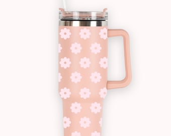 Floral 40oz Insulated Stainless Steel Tumbler with Handle