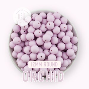 12mm Orchid Silicone Beads, Round Silicone Beads, Silicone Beads, Wholesale Silicone Beads, 100% Food Grade Silicone, Sensory Beads