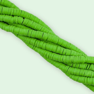 6mm Heishi Beads, African Vinyl Disc Beads, Polymer Clay Beads, Wholesale Beads, Colored Heishi Strand Beads, 16 inch strand, Forest