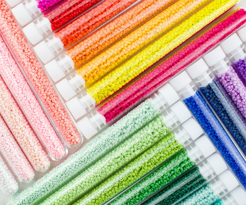 2mm Seed Beads, Glass Seed Beads, 11/0 Seed Beads, Colorful Seed Beads, Japanese Seed Beads, 22g Tube, 6 Tube, 2420 Beads, 68 Colors image 4