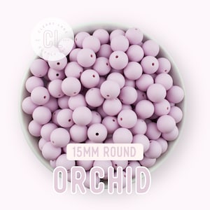 15mm Orchid Silicone Beads, Round Silicone Beads, Loose Silicone Beads, Wholesale Silicone Beads, 100% Food Grade Silicone