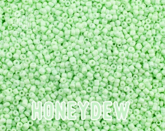 2mm Seed Beads, Glass Seed Beads, 11/0 Seed Beads, Colorful Seed Beads, Japanese Seed Beads, 22g Tube, 6&quot; Tube, 2420 Beads, Honeydew