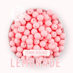 12mm Lemonade Silicone Beads, Round Silicone Beads, Silicone Beads, Wholesale Silicone Beads, 100% Food Grade Silicone, Sensory Beads
