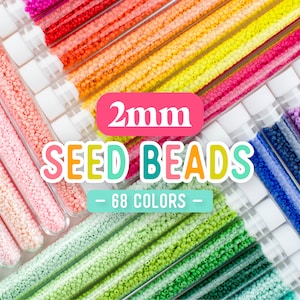 2mm Seed Beads, Glass Seed Beads, 11/0 Seed Beads, Colorful Seed Beads, Japanese Seed Beads, 22g Tube, 6 Tube, 2420 Beads, 68 Colors image 1