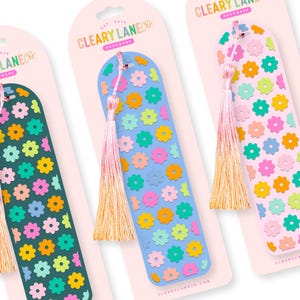 Flower Bookmark, Cute Gift for Book Lovers, Reader Gift for Her, Book Lover Gift, Floral Bookmark, Acrylic Bookmark | Rainbow Flowers