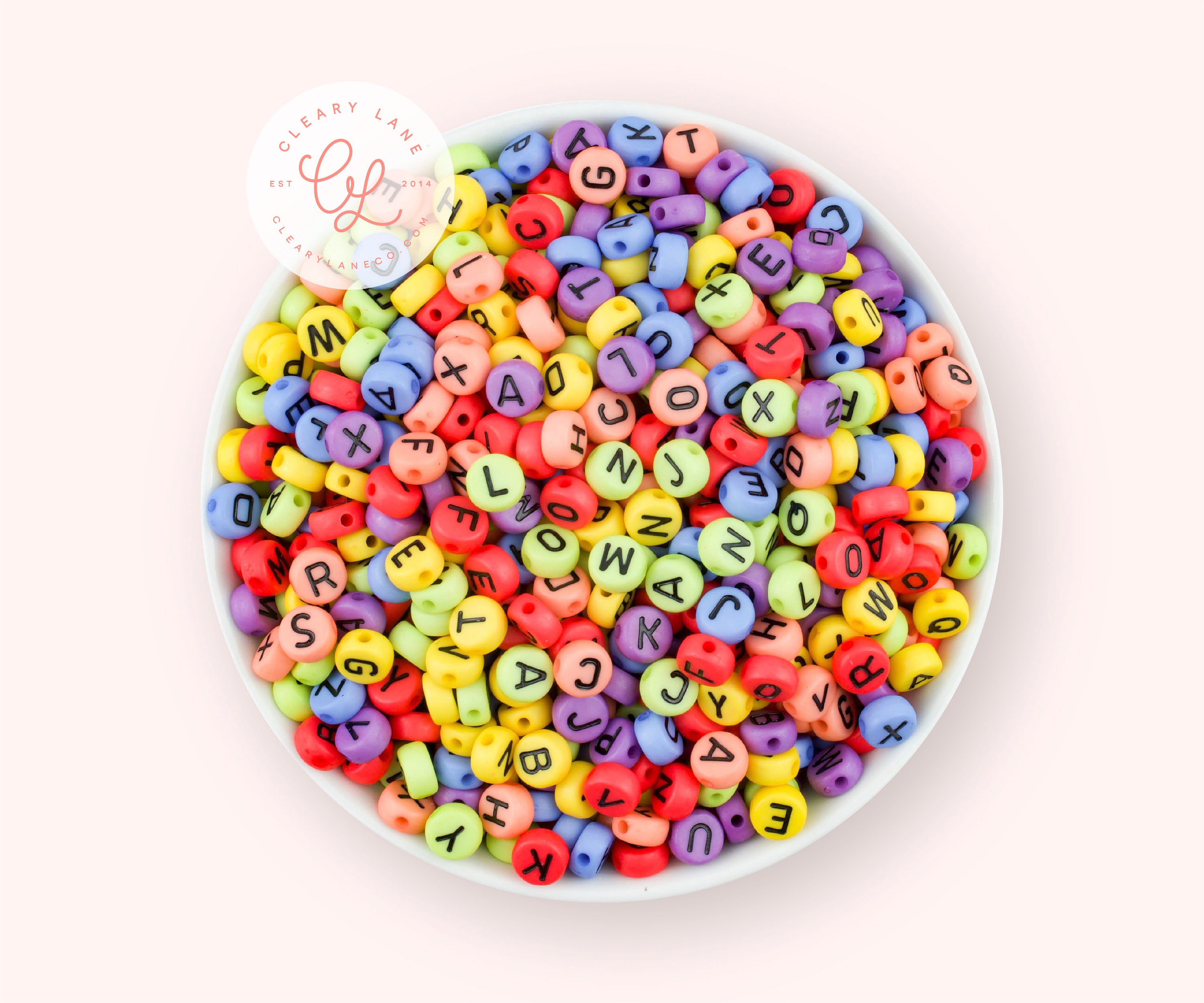 Rainbow Alphabet Beads Round Alphabet Letter Beads Acrylic Etsy