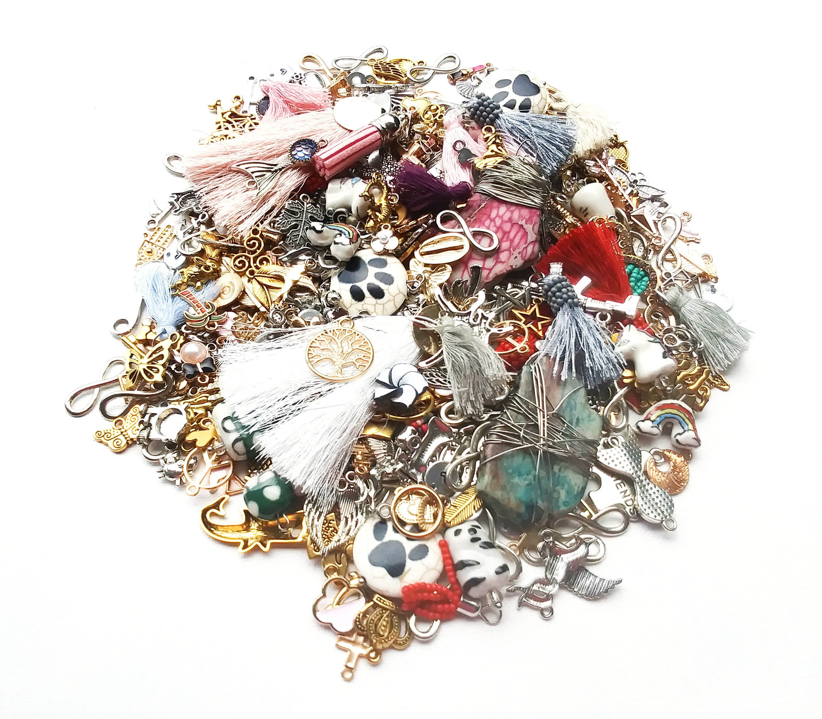 100 pc Mixed Charms Bulk Jewelry Charms Mix Random Etsy