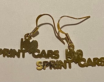 I love sprint car gold plate earrings Closeout price