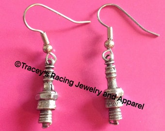 Pewter spark plug earringsTraceys Racing Jewely exclusive