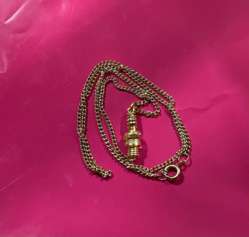 Traceys Racing Jewelry Gold Tone Spark Plug Necklace Etsy