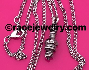 Pewter spark plugnecklace Traceys Racing Jewely exclusive