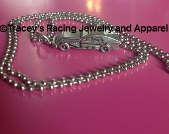 Tracey's Racing Jewelry IMCA dirt modified necklace dirt track auto racing jewelry