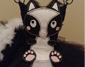 Skunk Costume Skunk Tutu Dress Baby Toddler Girls Halloween Costume Birthday Outfit Woodland Creature Wildlife Zoo Critter