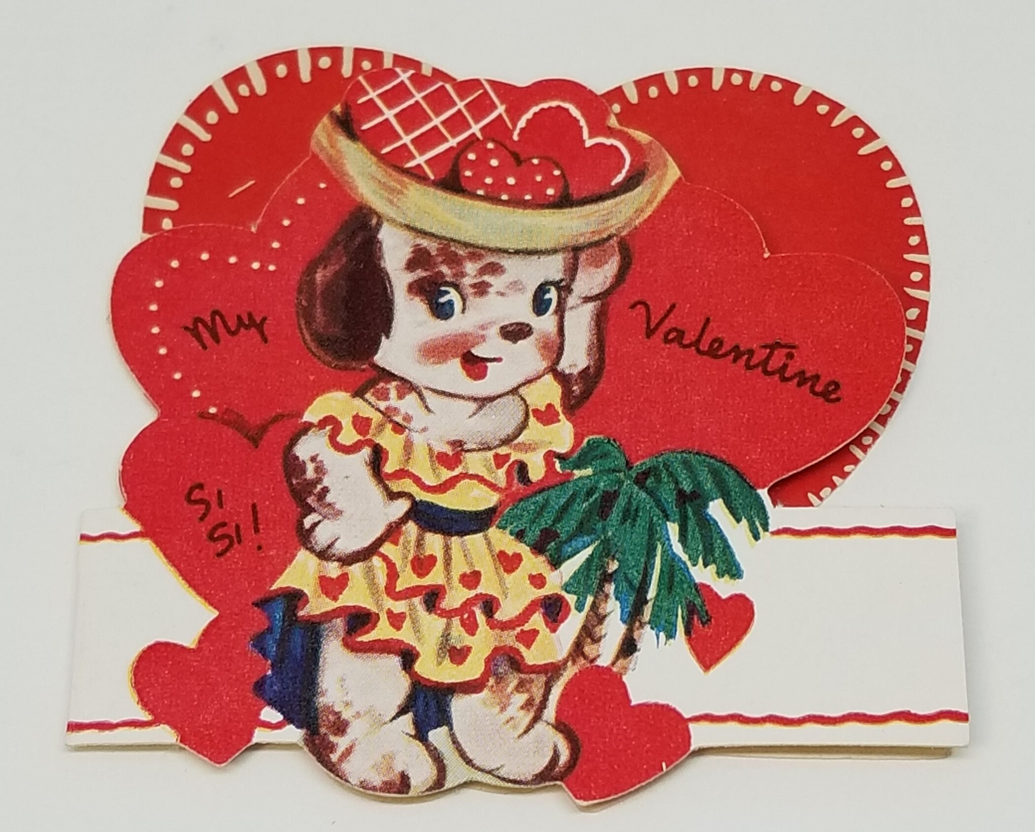 Vintage Die Cut Heart Shaped Spanish Inspired Valentine's Day Card Lot