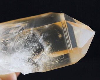 Golden Healer Lemurian Seed Quartz Crystal Serra Do Cabral Mountains of Brazil- 134 Grams, 3 1/4 Inches tall by 1 1/4 wide- Old Stock