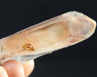 Awesome Phantom Quartz Crystal- Brazil- Beautiful Red Orange Inclusions Feathers Wings- Stunning Piece- 39 Grams, 2 3/4" tall x 3/4" wide