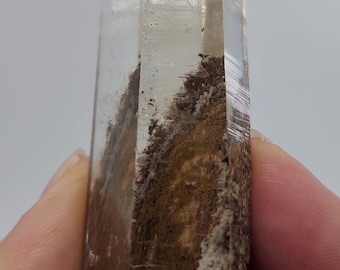 Shaman Quartz, Mina Zeca De Souza, Brazil- Lodalite, Shovel Face, Etched Termination, Laser- 9.3 cm Long- Partial Polish- ST28