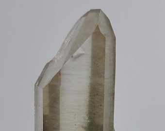 Shaman Quartz, Mina Zeca De Souza, Serra Do Cabral Brazil- Etched Shovel Face, Empathic Key- 10.9 cm Long- Partial Polish- ST38