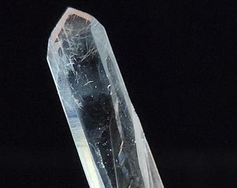 Optical Lemurian Quartz Santander Colombia: 5cm or 2in long, B.N. White Feather- E8