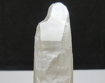 Lemurian Seed Quartz- 12.7 cm Long- Serra Do Cabral Mountains Brazil- Keyed Termination, Pearlescent Mineral Hydrothermal Cracks- LX29