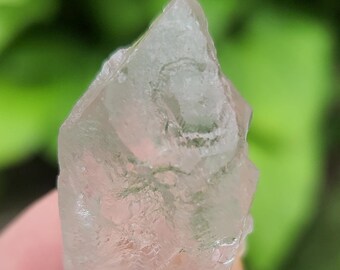 Dissolution Quartz 2.4inch or 6cm Long- Serra Do Cabral, Brazil- Slender, Tapered, Crescent Rune, Trigonic, Frosty Luster- HA7