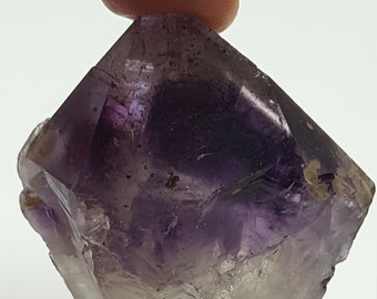 Deep Purple Amethyst Quartz Crystal From Brazil- Natural Unpolished Point- Excellent Color Zoning and Phantom Amethyst Planes- AM*