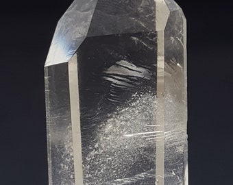 Polished Quartz Crystal from Brazil with Chlorite Phantoms- Fully Polished- P14