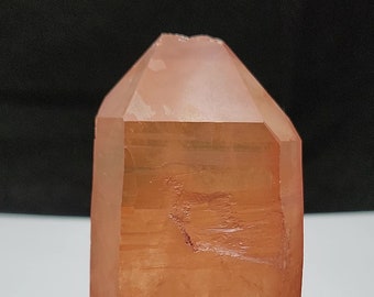 Tangerine Quartz Crystal- 10.7 cm Long- Brazil- Unpolished- Large Tabular Display Piece, Center Grid Generator, Stands at Angle- TC15