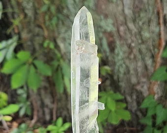 Double Terminated Crystal Wand 6.2 inch or 15.9 cm Long Diamantina Brazil- 'Lightning Bolt', Singing Light, Heart, Balance, Justice- DL15